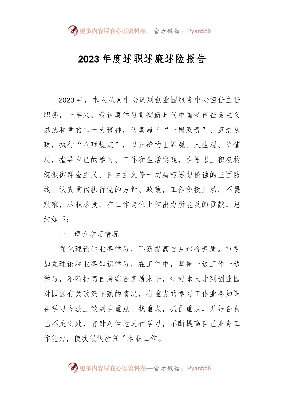 202X年度述职述廉述险报告.docx_第1页
