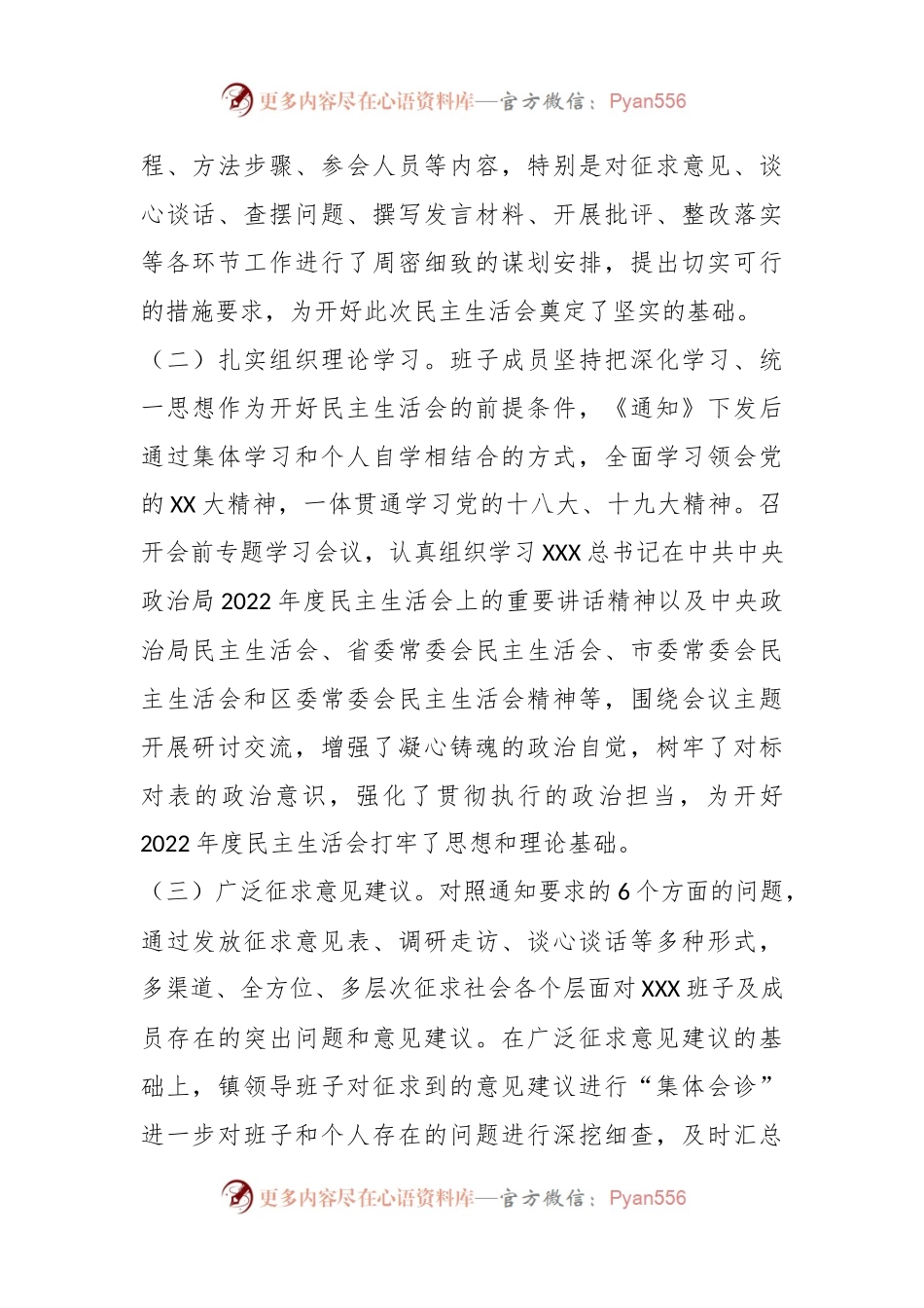 XX党员领导干部关于20XX年度民主生活会召开情况的报告.docx_第2页