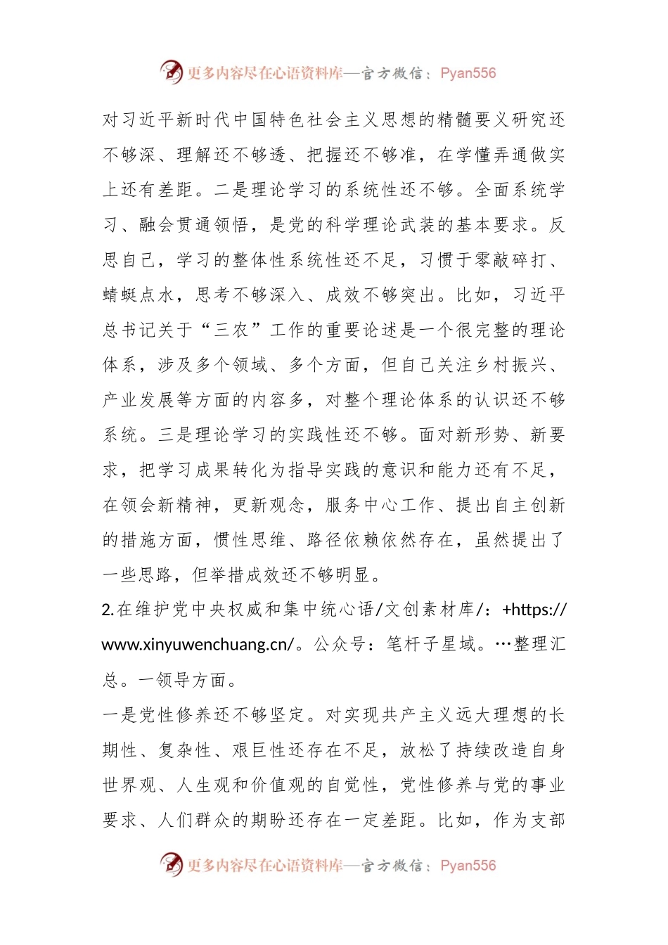 2023年度专题民主生活会个人发言稿提纲.docx_第2页