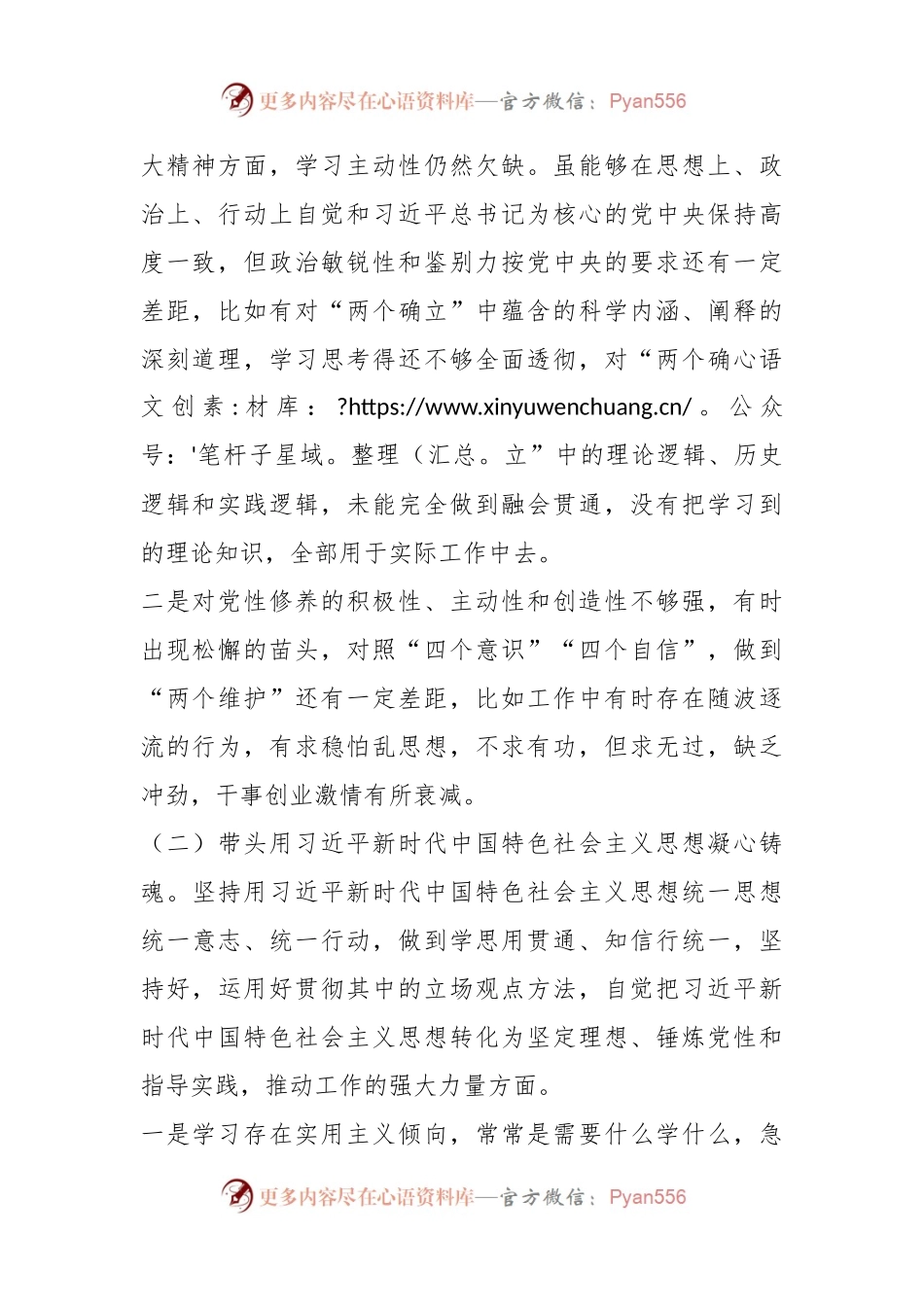 20XX年度民主生活会对照检查材料（全文3526字）.docx_第2页