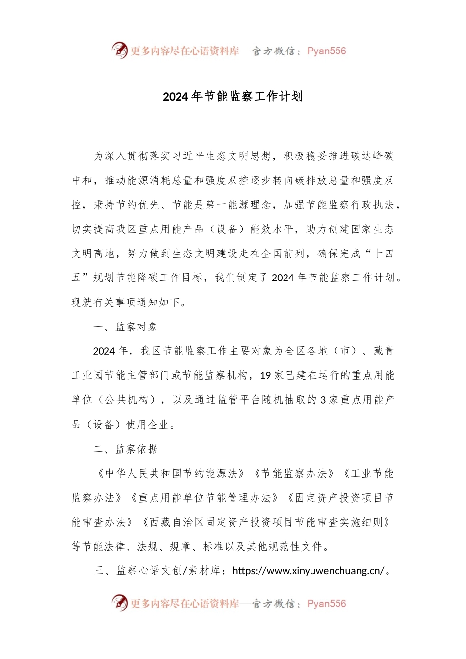 2024年节能监察工作计划.docx_第1页