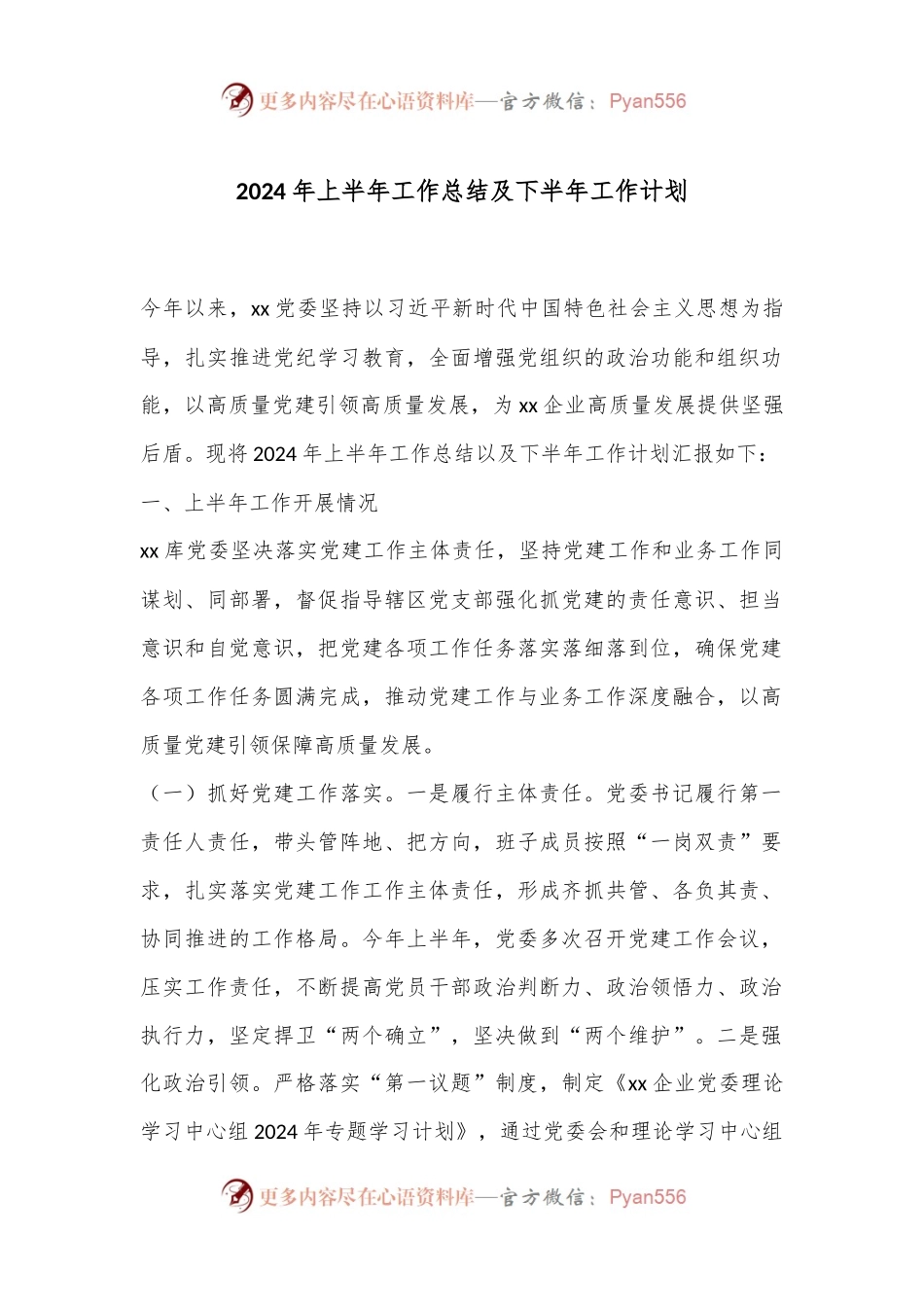 2024年上半年工作总结及下半年工作计划.docx_第1页