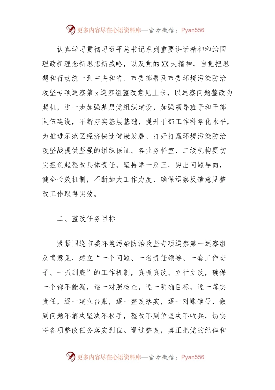 xxx局贯彻落实市委环境污染防治攻坚专项巡察第x巡察组反馈意见的整改方案.docx_第2页
