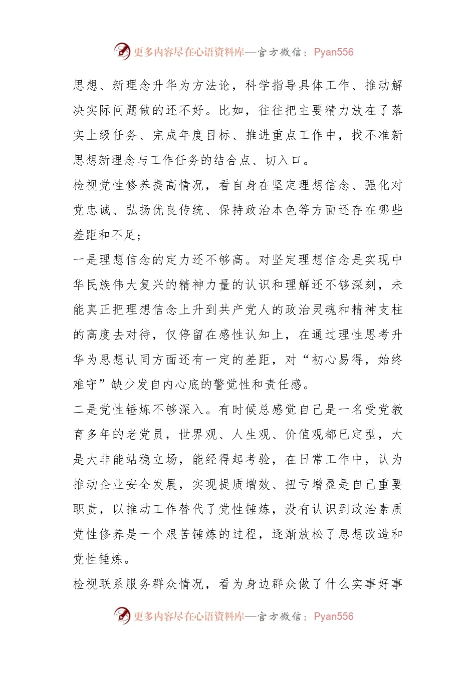 2023年度专题组织生活会个人发言稿材料.docx_第2页