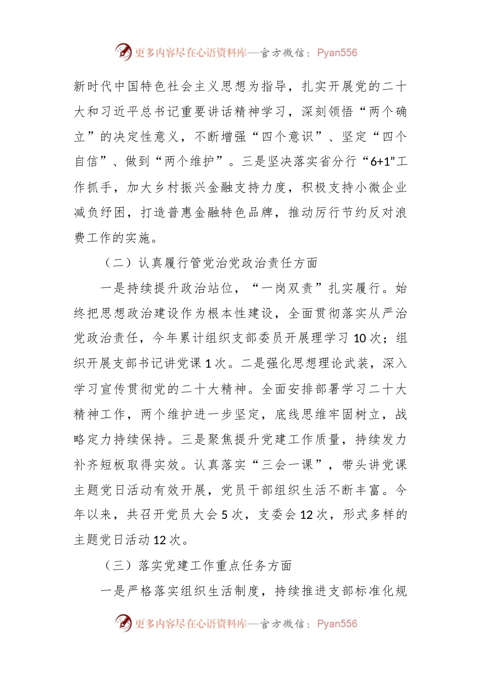 202X年度X银行党组织书记抓党建工作述职报告.docx_第2页