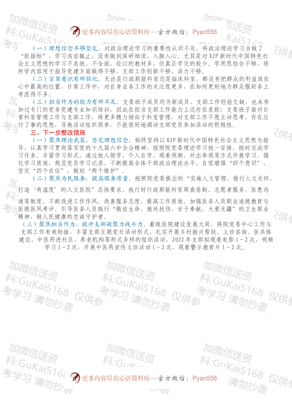20XX年度组织生活会班子对照检查材料.docx_第2页