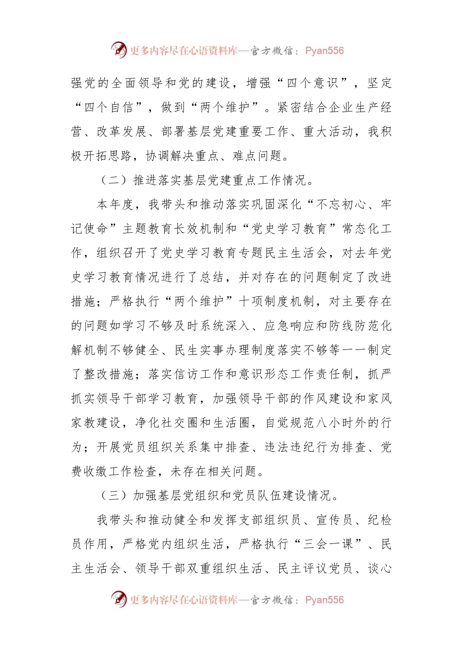 XX公司党支部书记抓基层党建工作述职报告.docx_第2页