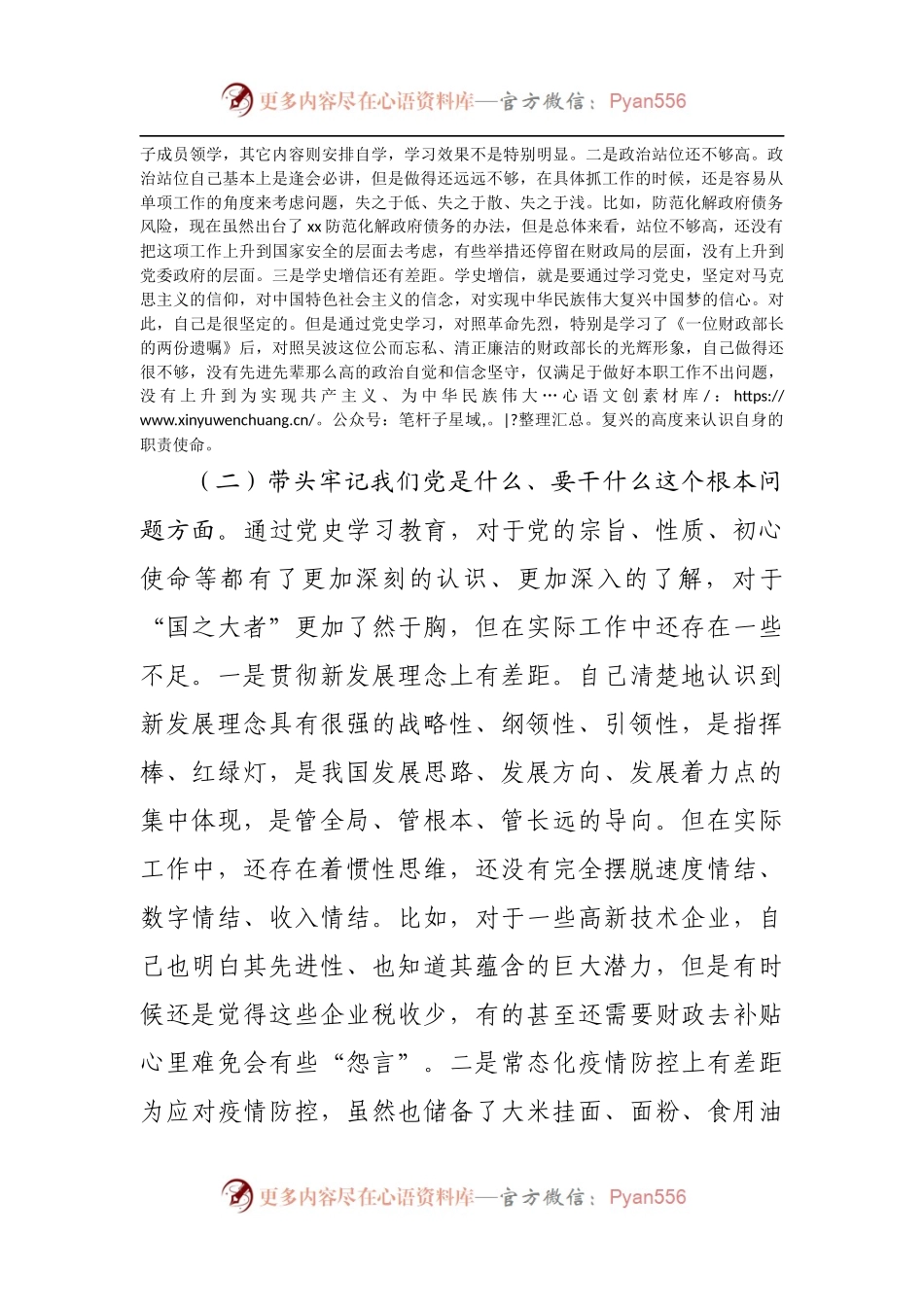 90个人2021年专题民主生活会个人对照检查材料[财政].docx_第2页