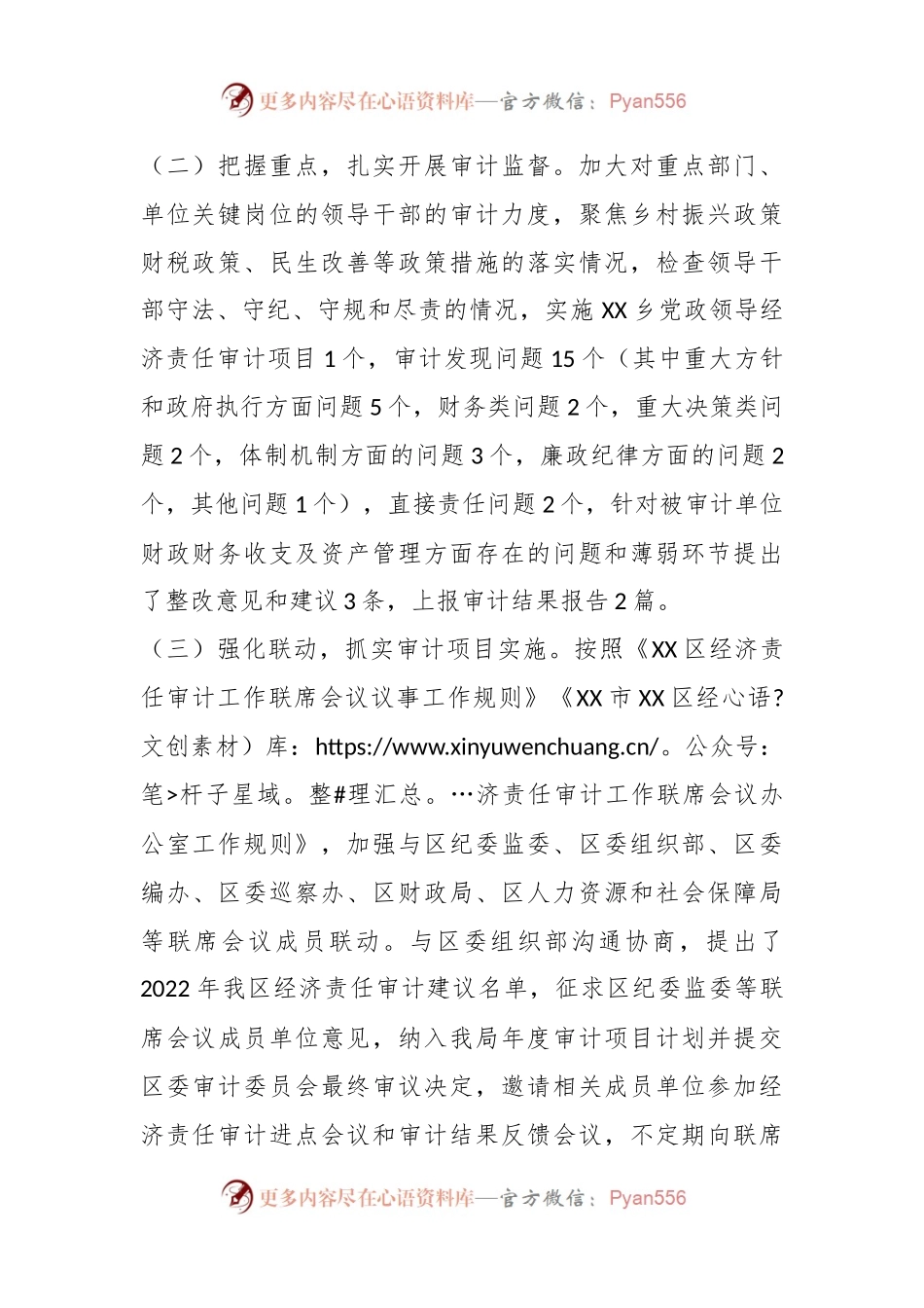 XX区审计局202X年的经济责任审计工作总结.docx_第2页