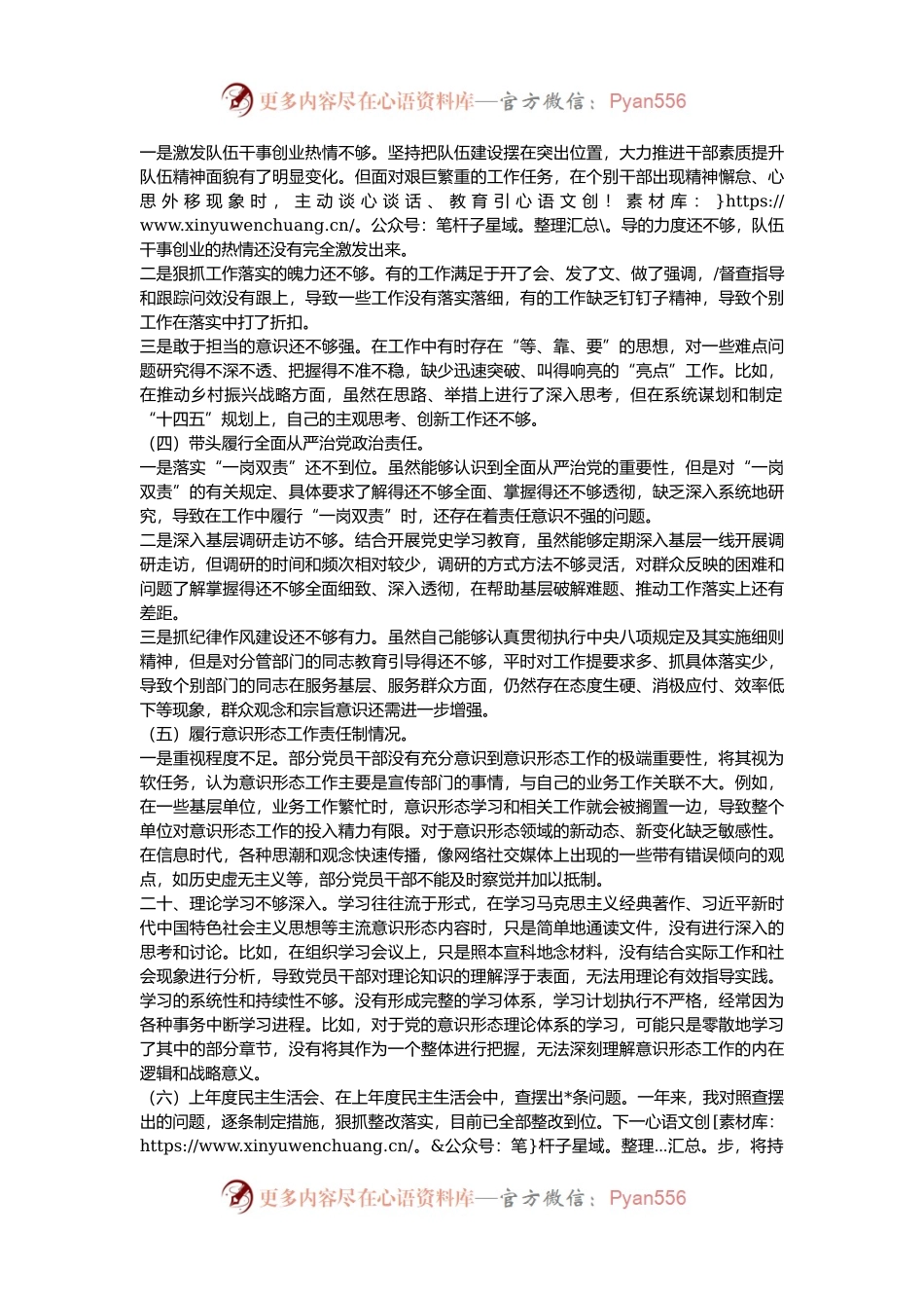 2024年度民主生活会个人对照检查材料（“四个带头”）.docx_第2页