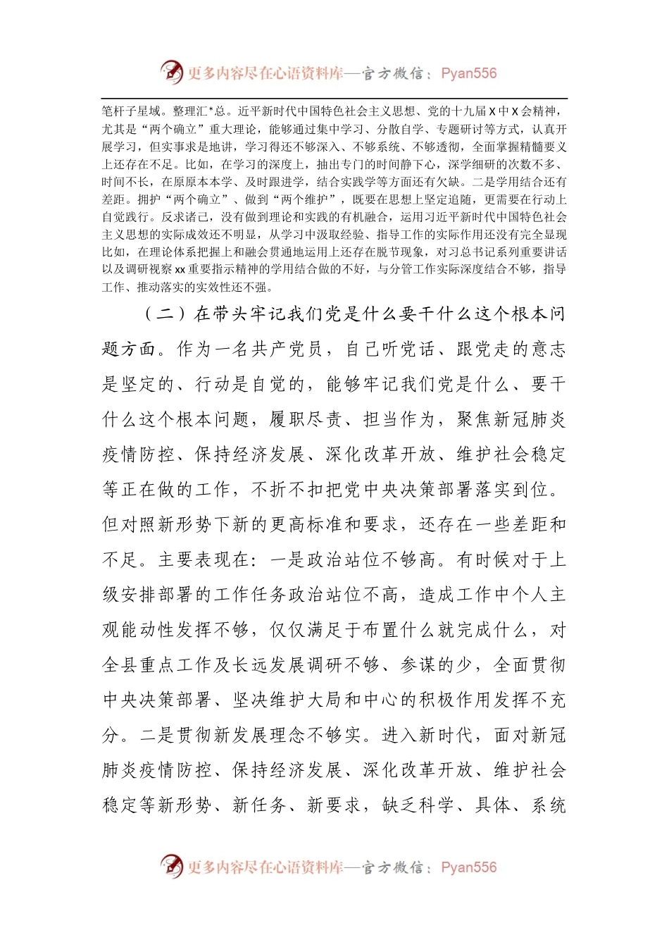 41个人2021年专题民主生活会对照检查发言材料[副职].docx_第2页