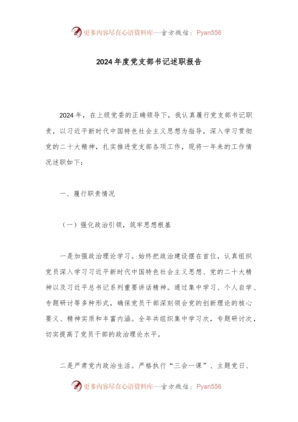 2024年度党支部书记述职报告.docx_第1页