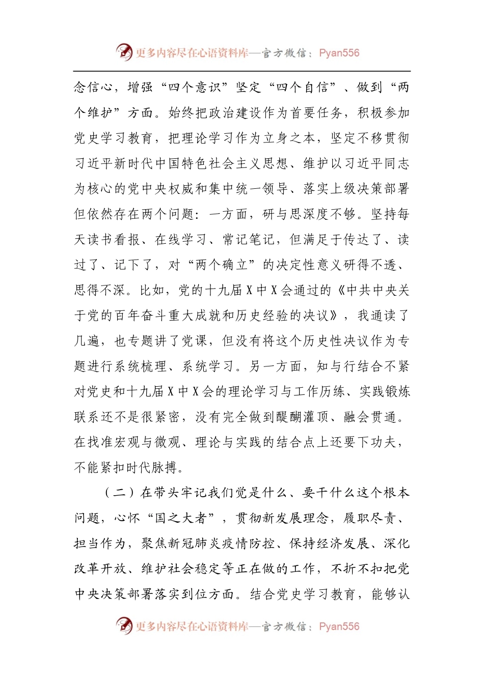 62个人2021年专题民主生活会对照检查材料[政府].docx_第2页
