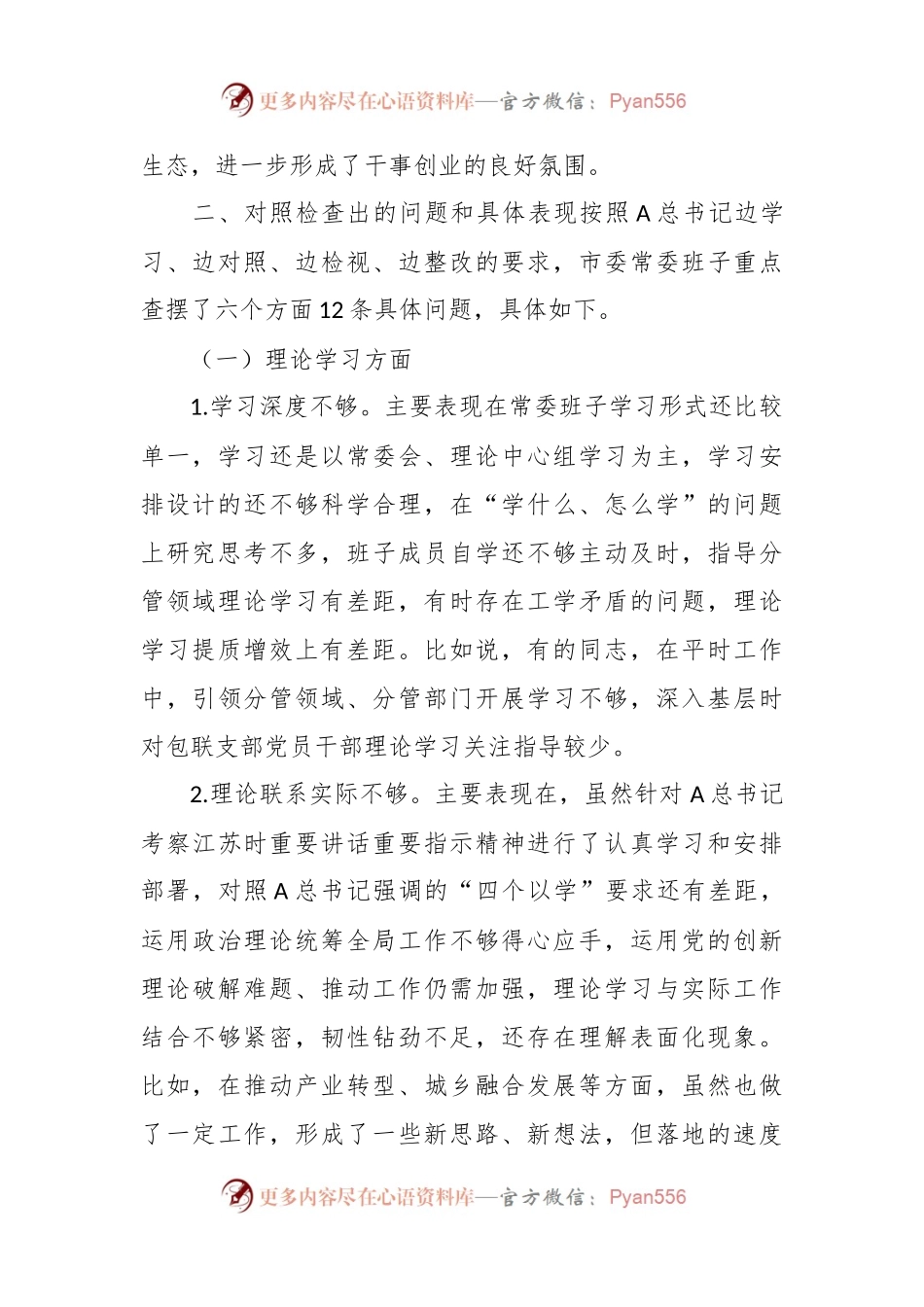 2023年度专题民主生活会对照检查.docx_第2页