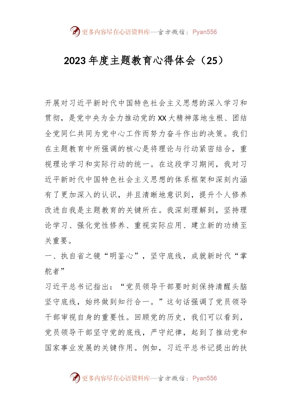 2023年度主题教育心得体会（25）.docx_第1页