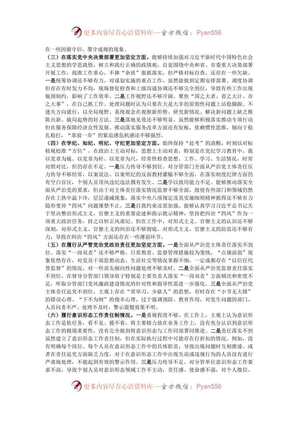2024年度民主生活会对照检查材料.docx_第2页