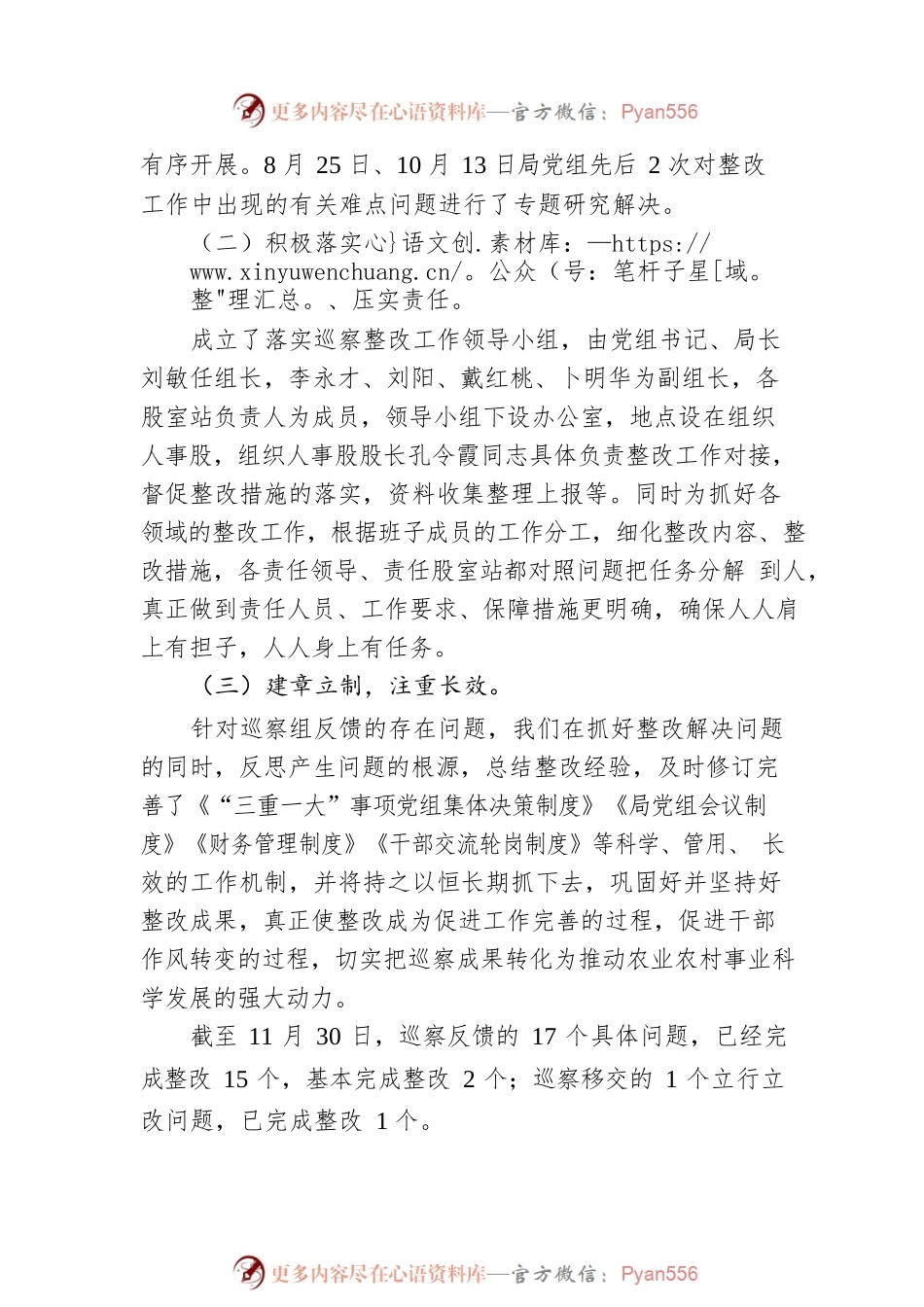 XX市农业农村局党组关于巡察整改进展情况的通报（20230106）.docx_第2页