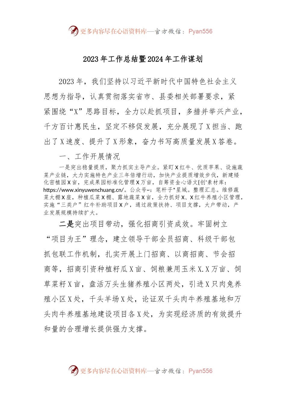2023年工作总结暨2024年工作谋划.docx_第1页
