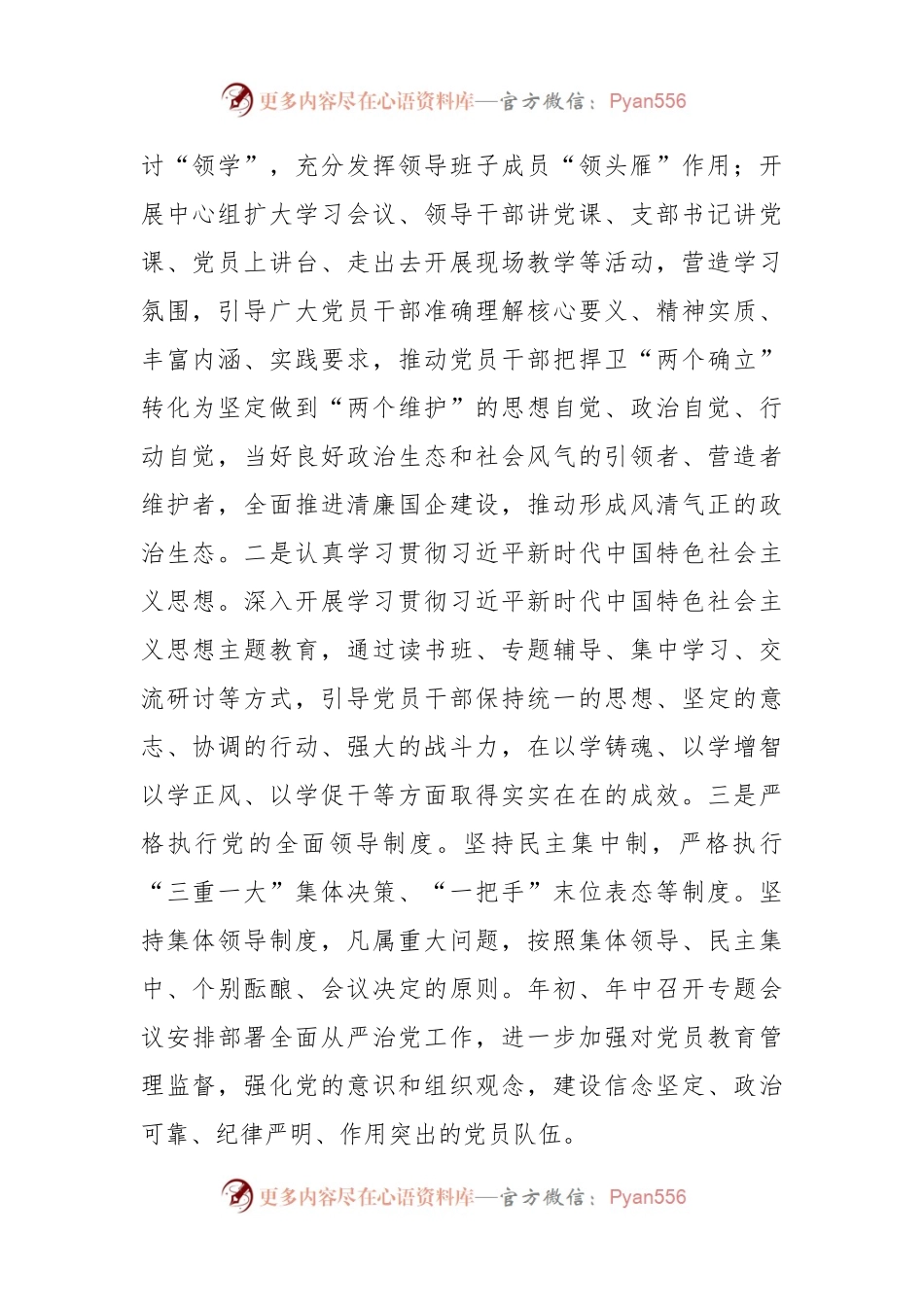 XX公司2023年落实主体责任工作总结.docx_第2页