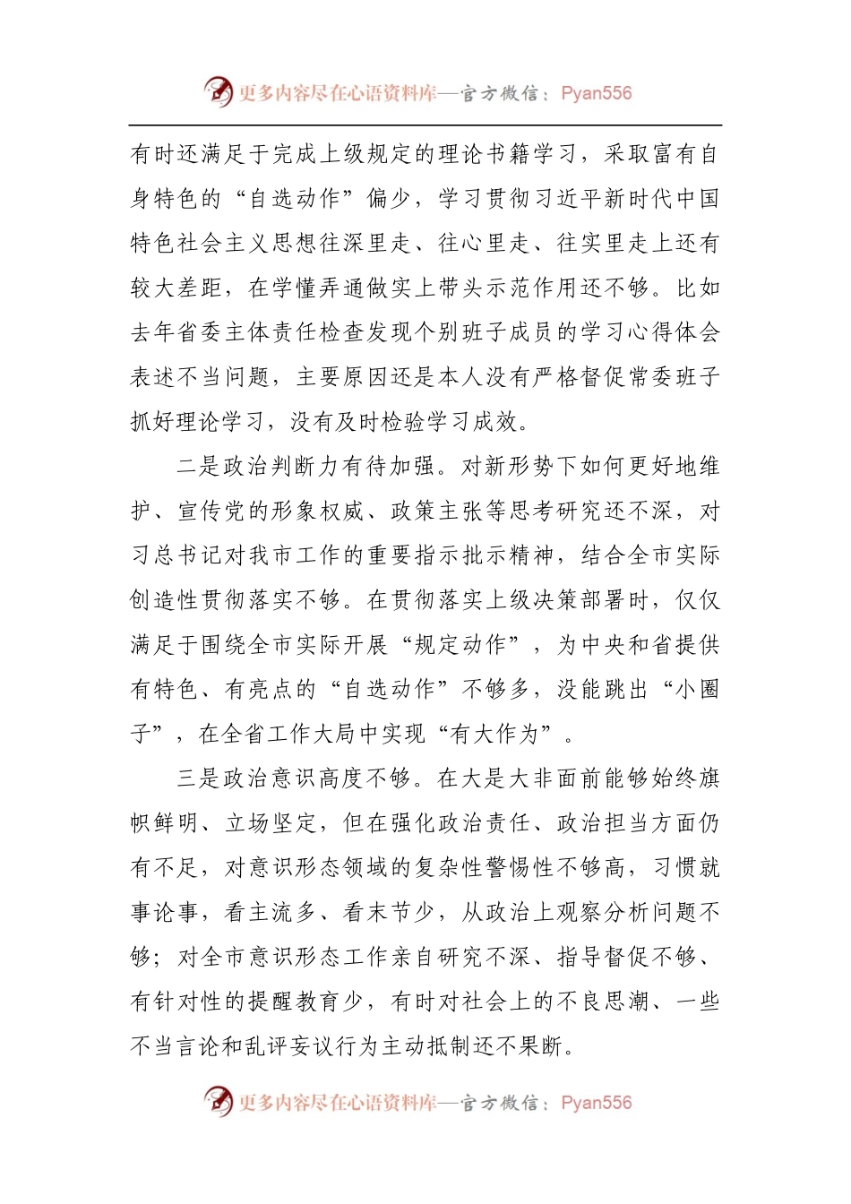 39个人2021年专题民主生活会个人对照检查材料[主要负责人].docx_第2页