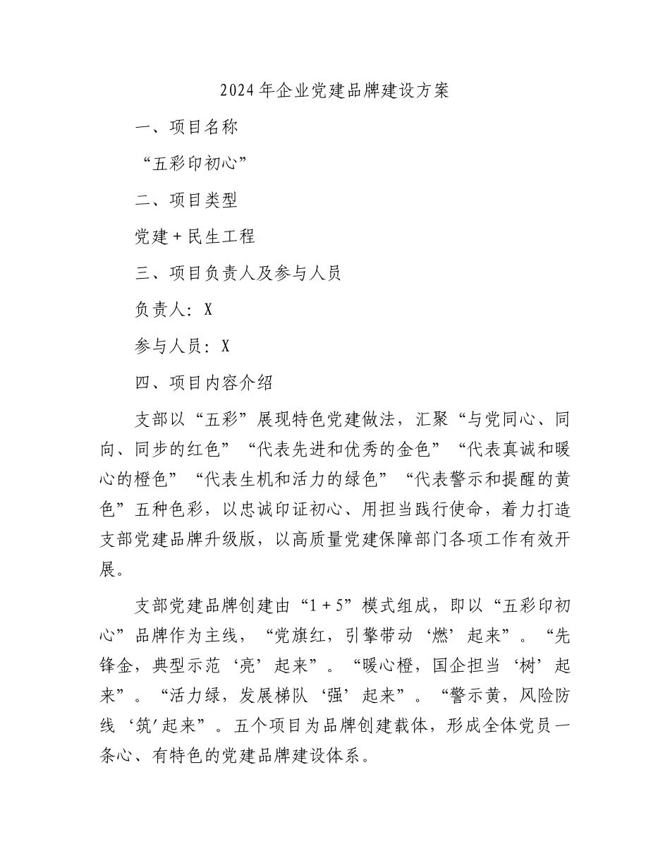 2024年国企党建品牌建设方案1800字.docx_第1页