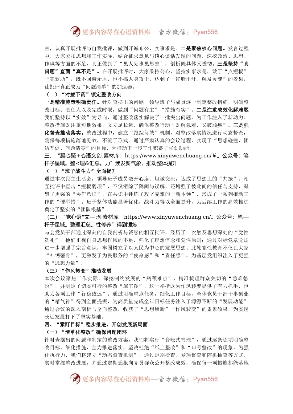 2024年度民主生活会召开情况的总结报告.docx_第2页