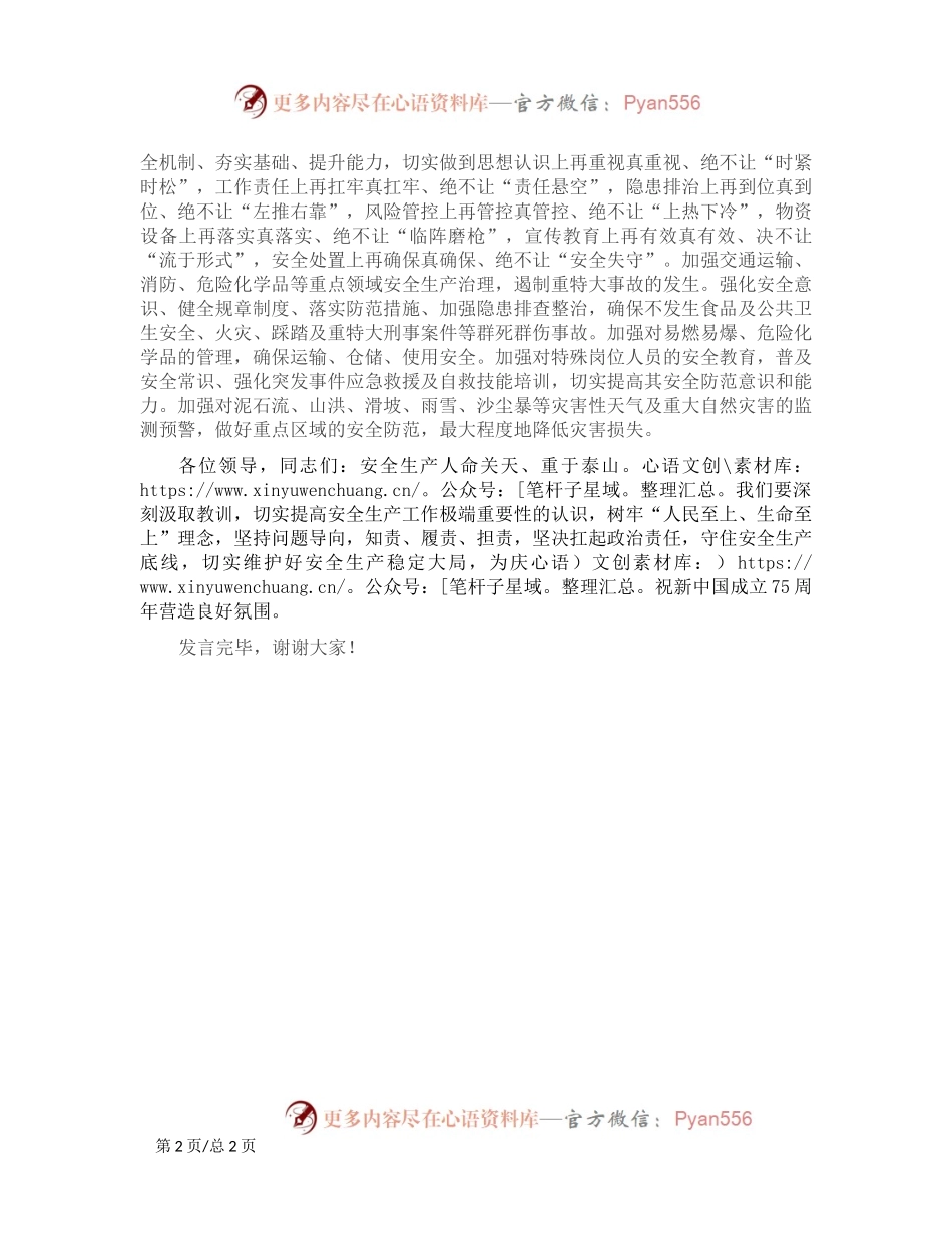 2024年理论学习中心组专题研讨发言材料（安全生产）.docx_第2页