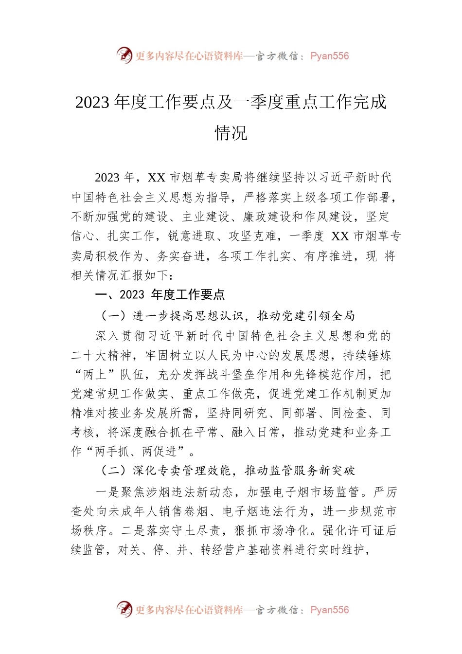2023年度工作要点及一季度重点工作完成情况（20230506).docx_第1页