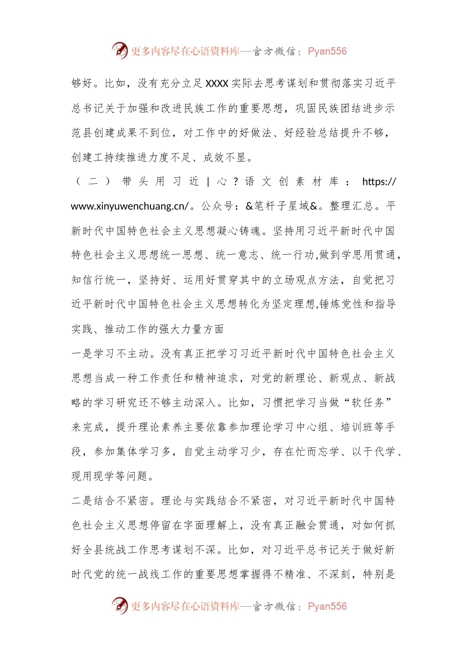 XX县委常委、统战部部长2023年民主生活会对照检查材料(全文5029字）.docx_第2页