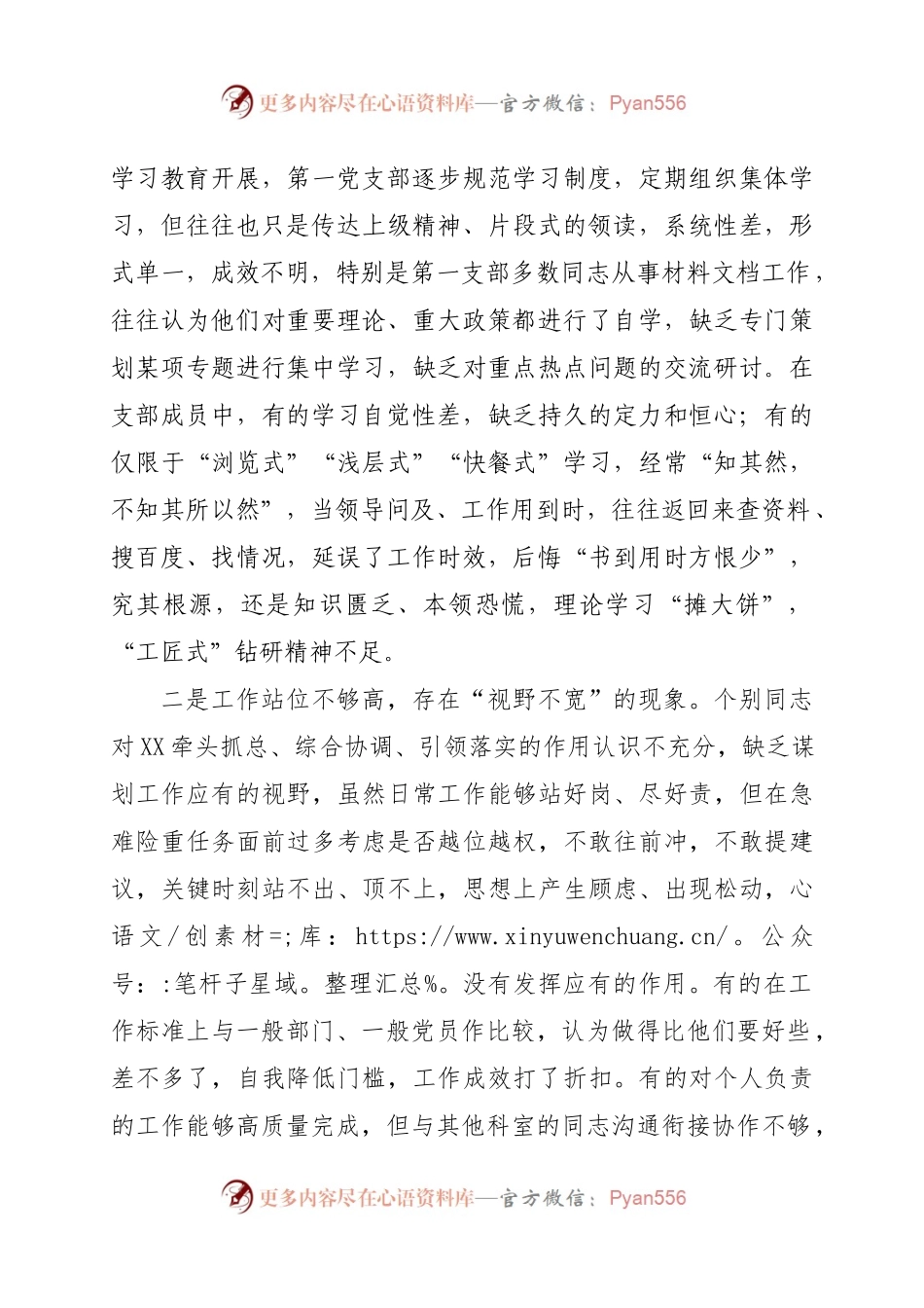 XX党总支第一党支部班子对照检查材料（范文）.docx_第2页