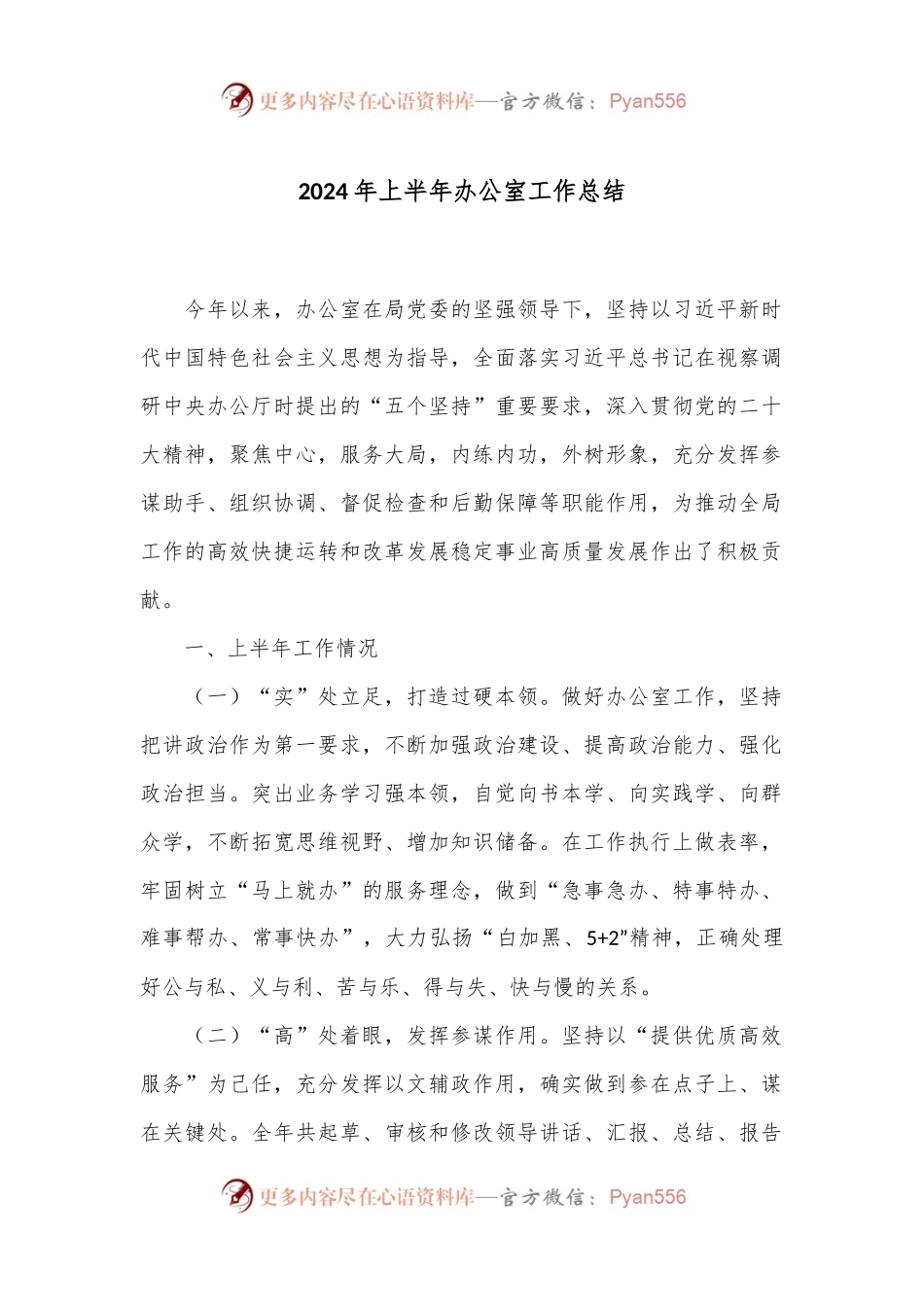 2024年上半年办公室工作总结.docx_第1页