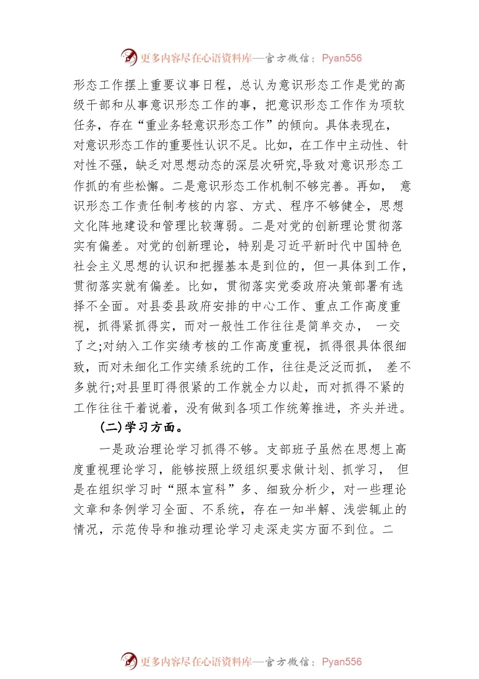 “迎盛会、铸忠诚、强担当、创业绩”2022年主题教育专题组织生活会对照检查材料（二）.docx_第2页