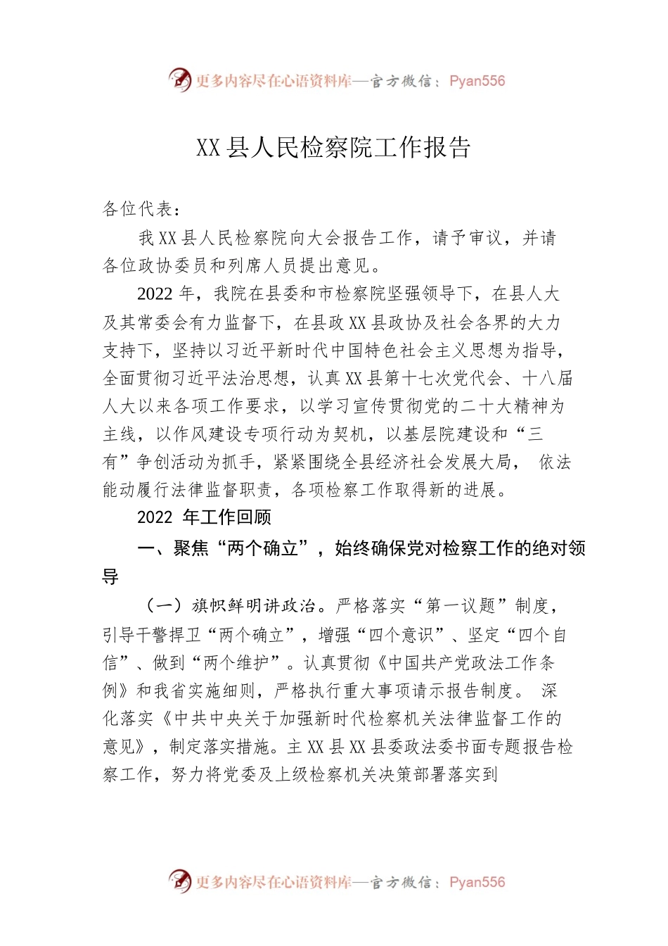 X县人民检察院工作报告（20230201）.docx_第1页