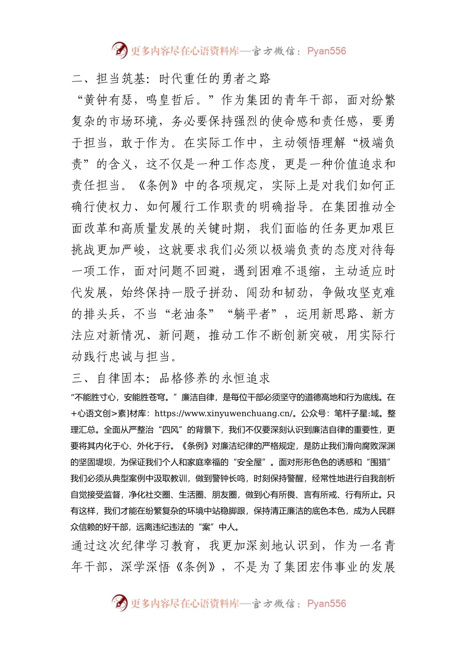 《条例》学习发言：熔铸纪律魂，砥砺担当行，严守自律心.docx_第2页