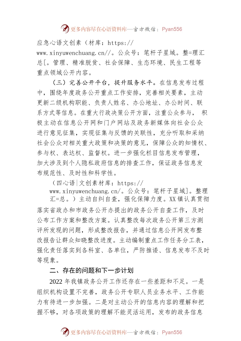 XX镇2022年度政务公开工作总结（20221212）.docx_第2页