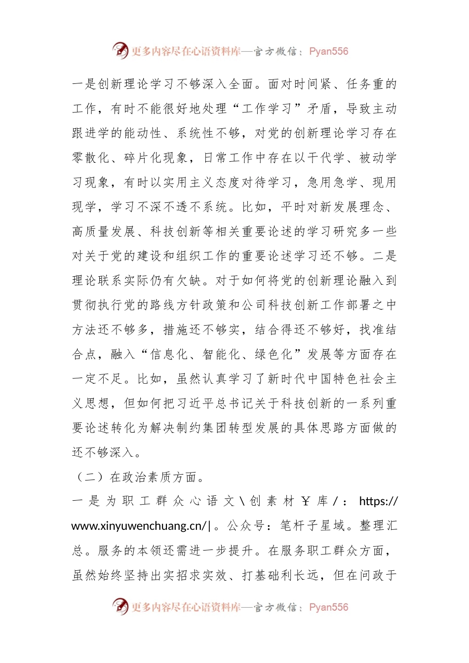 XX集团公司党委班子成员主题教育民主生活会个人对照检查.docx_第2页