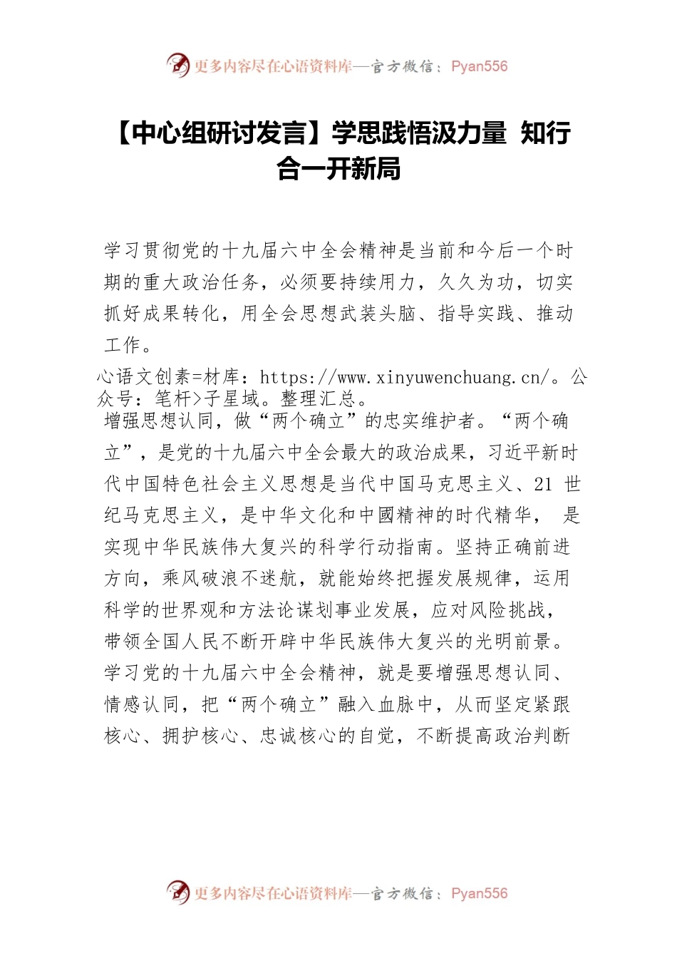 【中心组研讨发言】学思践悟汲力量 知行合一开新局.docx_第1页