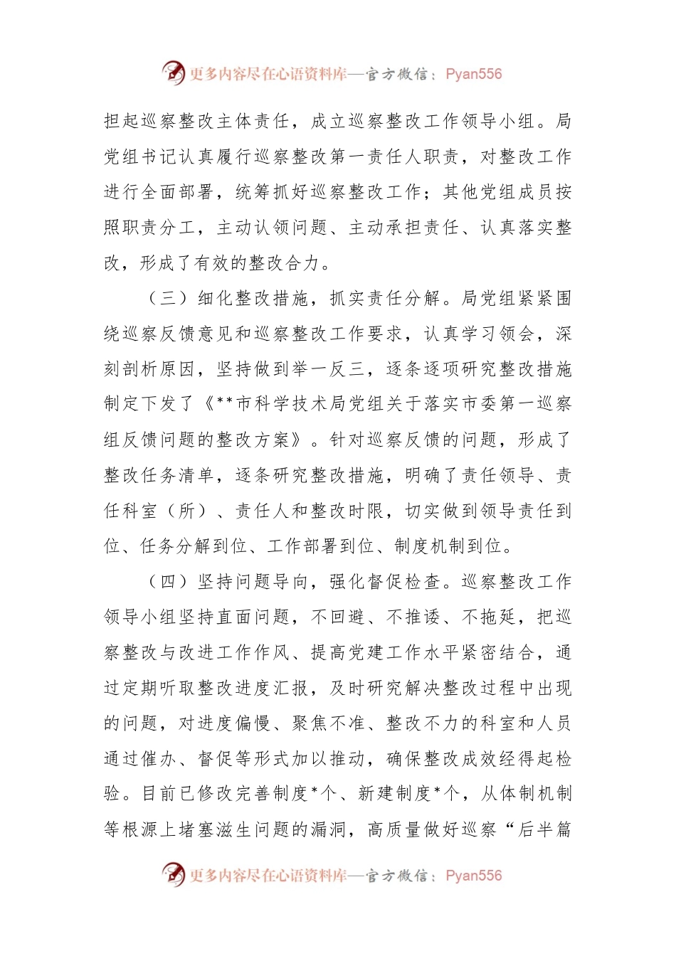 XX科学技术局党组巡察整改进展情况报告.docx_第2页