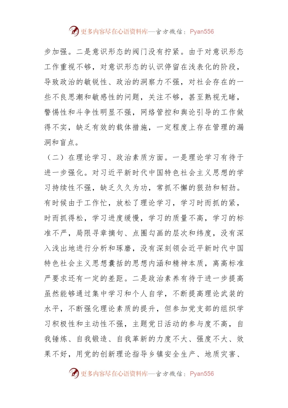 X乡镇机关党支部党员年度组织生活会个人对照检查材料.docx_第2页