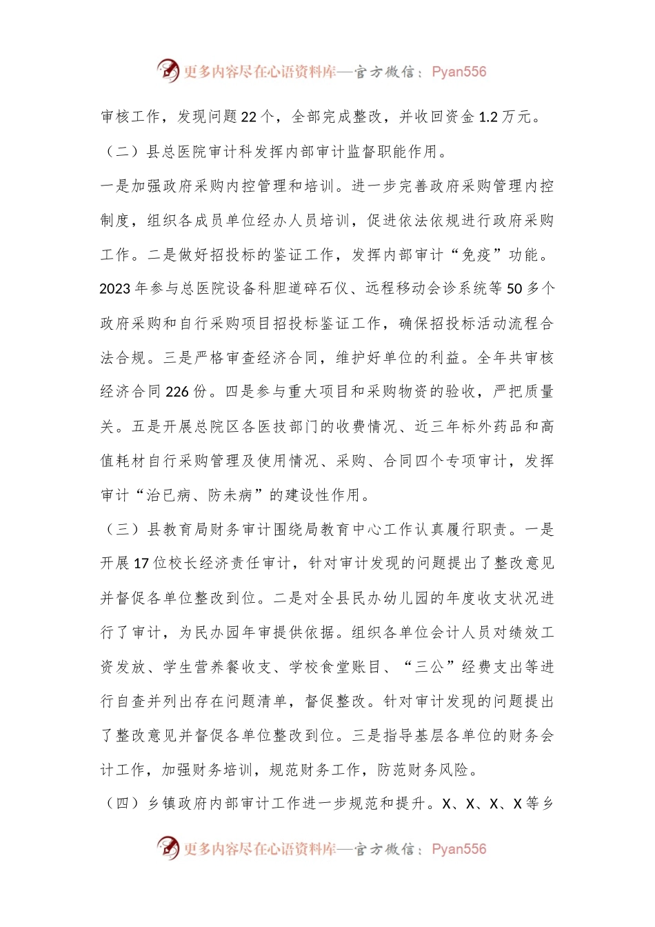 X县审计局2023年内部审计工作总结.docx_第2页