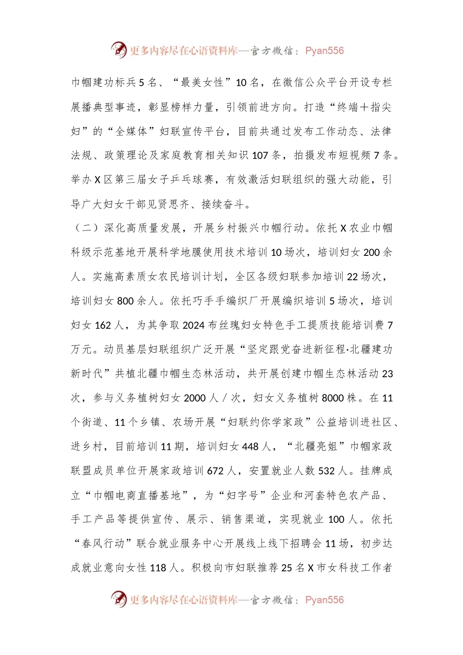 X区妇联2024年度半年工作总结.docx_第2页