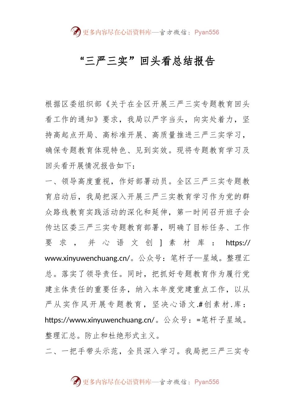 “三严三实”回头看总结报告.docx_第1页