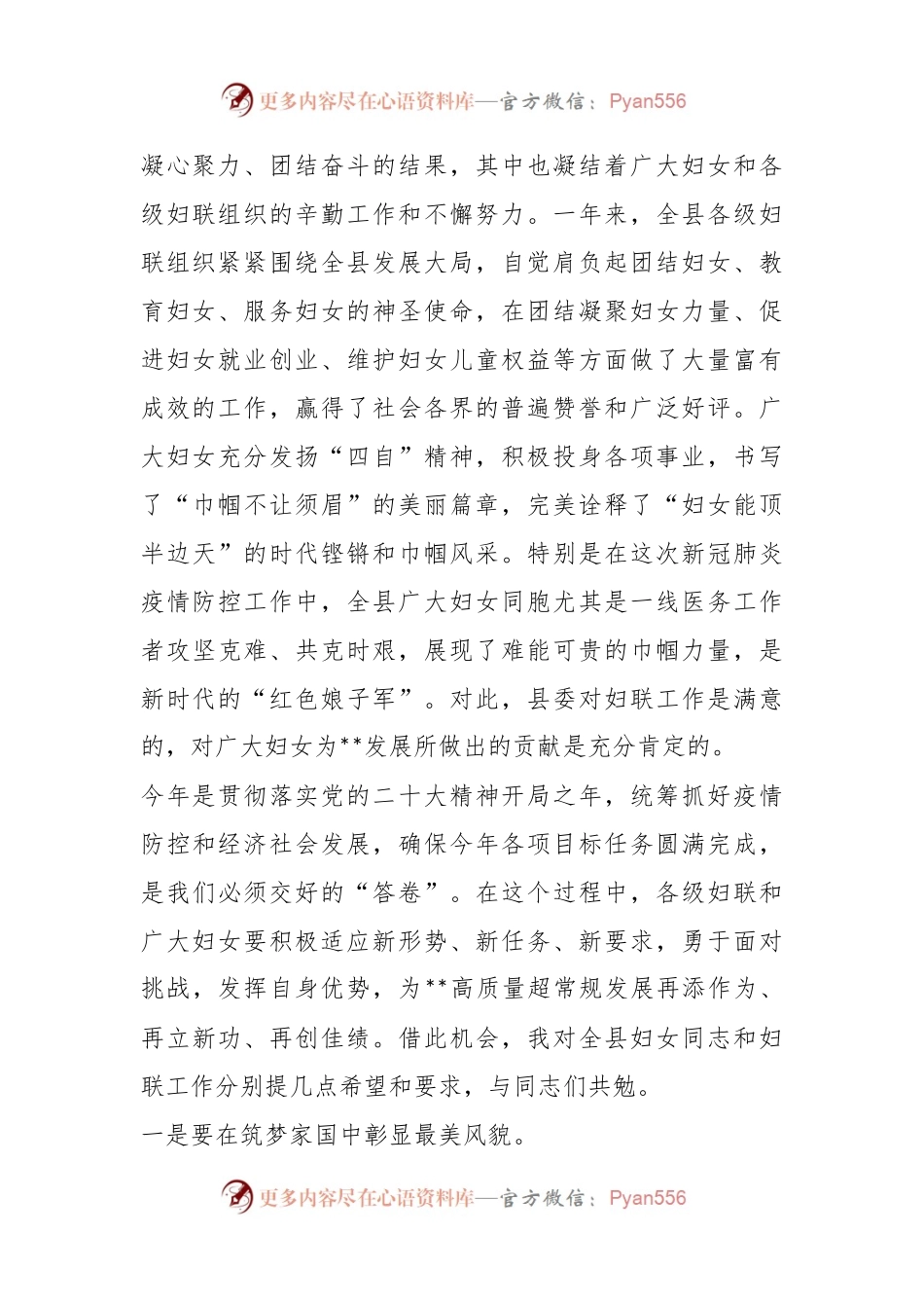 X县长在纪念“三八”国际妇女节113周年会议上的讲话.docx_第2页