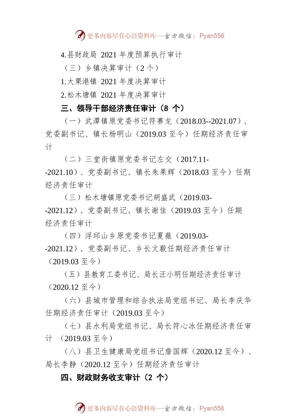 X县委审计委员会办公室 桃江县审计局关于下达2022年度审计项目计划的通知（20220616）.docx_第2页