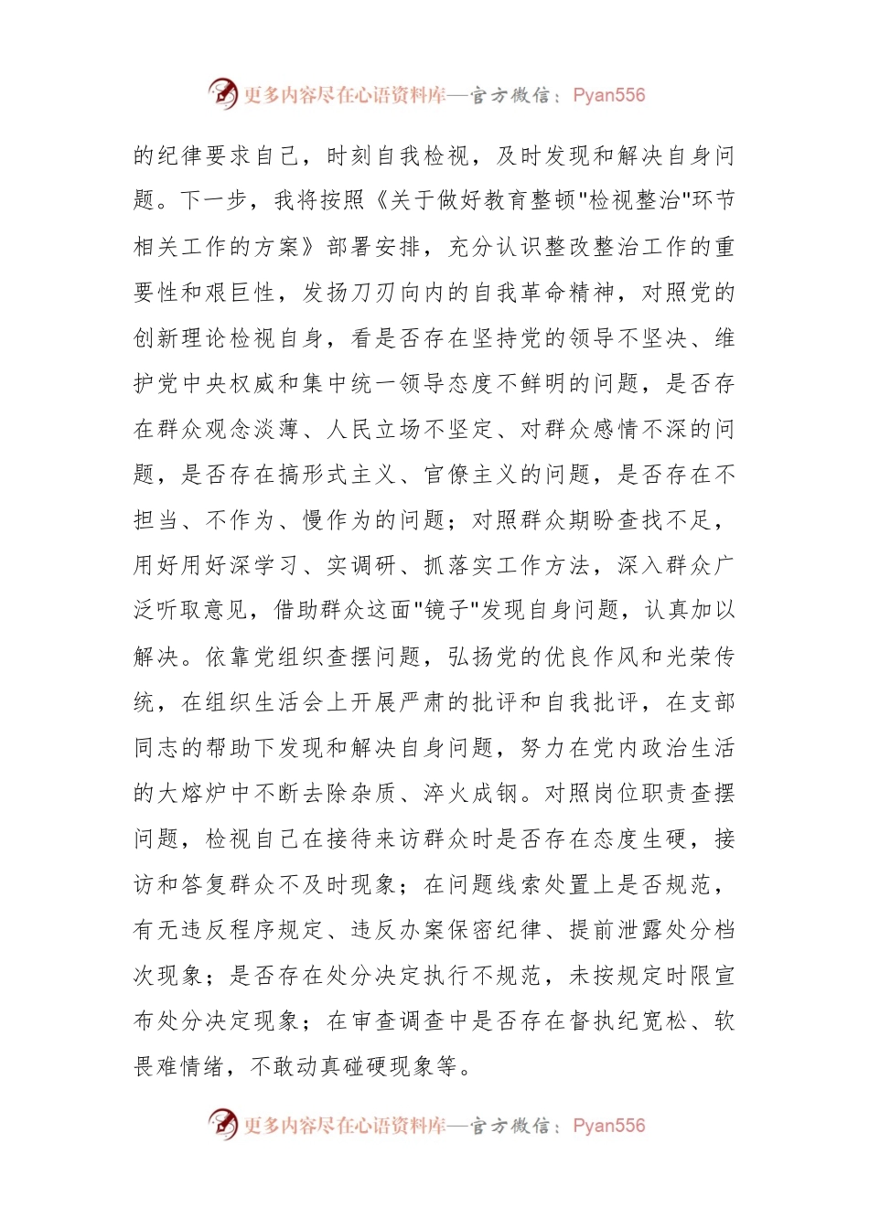 XX纪检监察干部在教育整顿检视整治环节专题研讨交流会上的发言提纲.docx_第2页