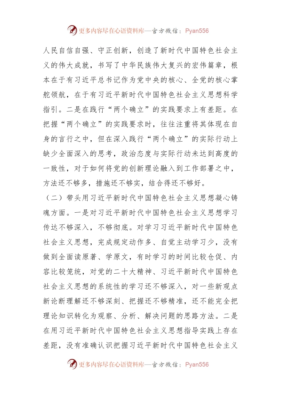 XX新华书店年度民主生活会个人发言提纲.docx_第2页