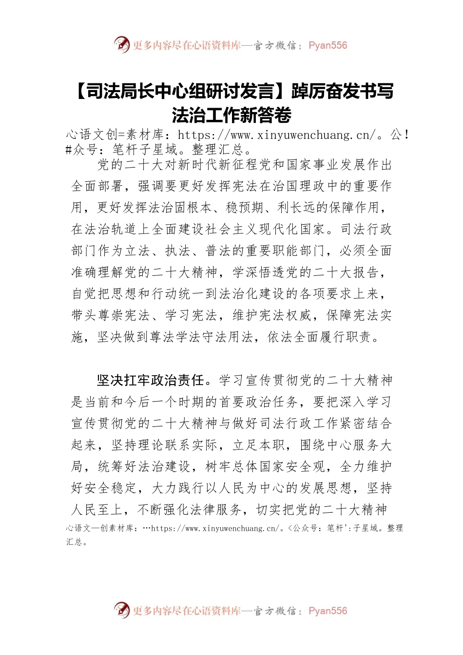 【司法局长中心组研讨发言】踔厉奋发书写法治工作新答卷.docx_第1页