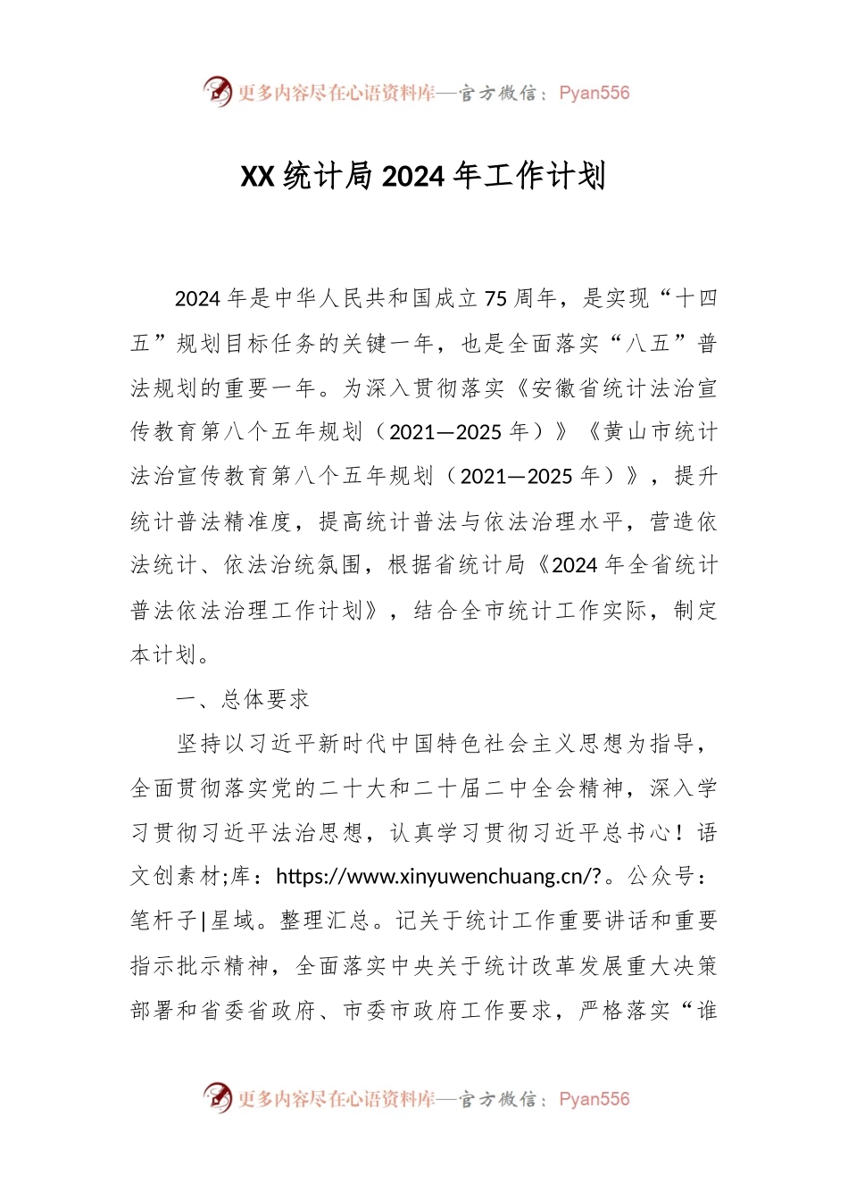 XX统计局2024年工作计划.docx_第1页