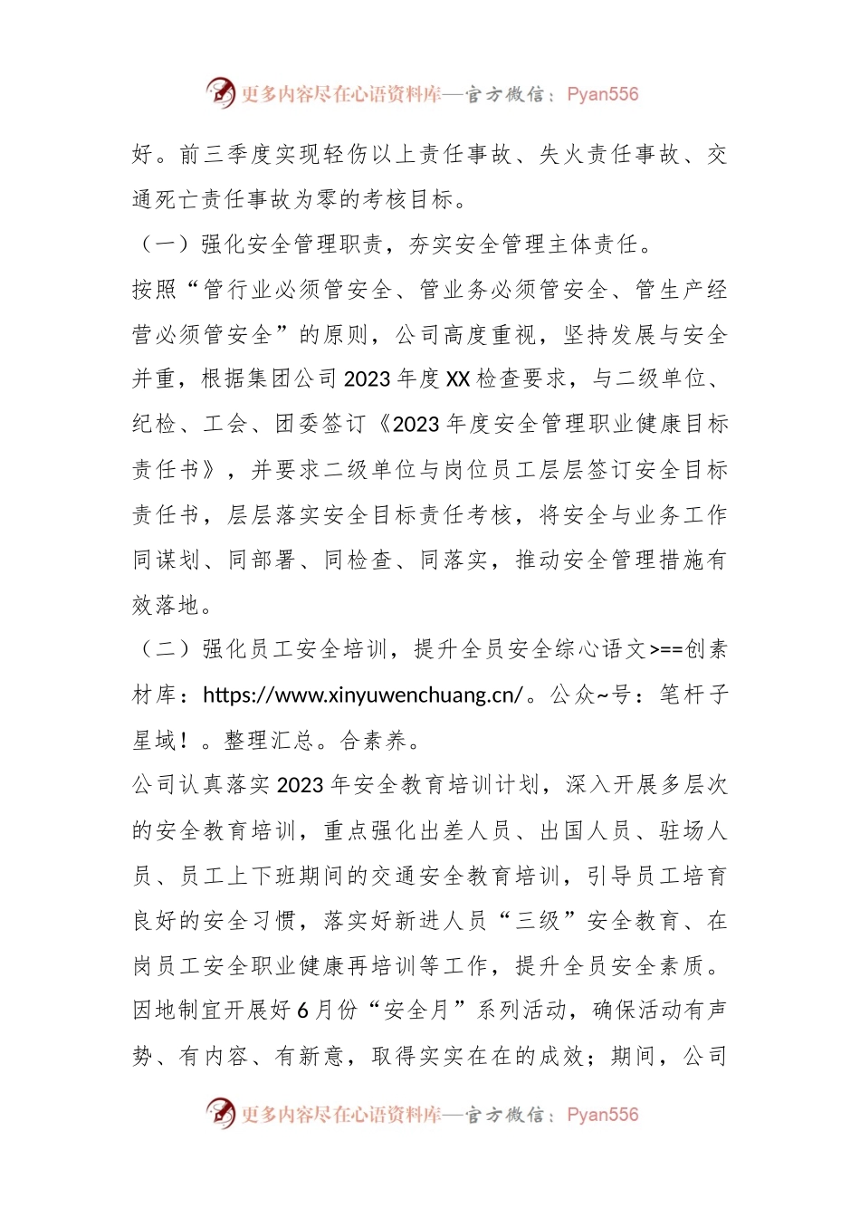 X集团公司2023年安全管理专项自查报告.docx_第2页