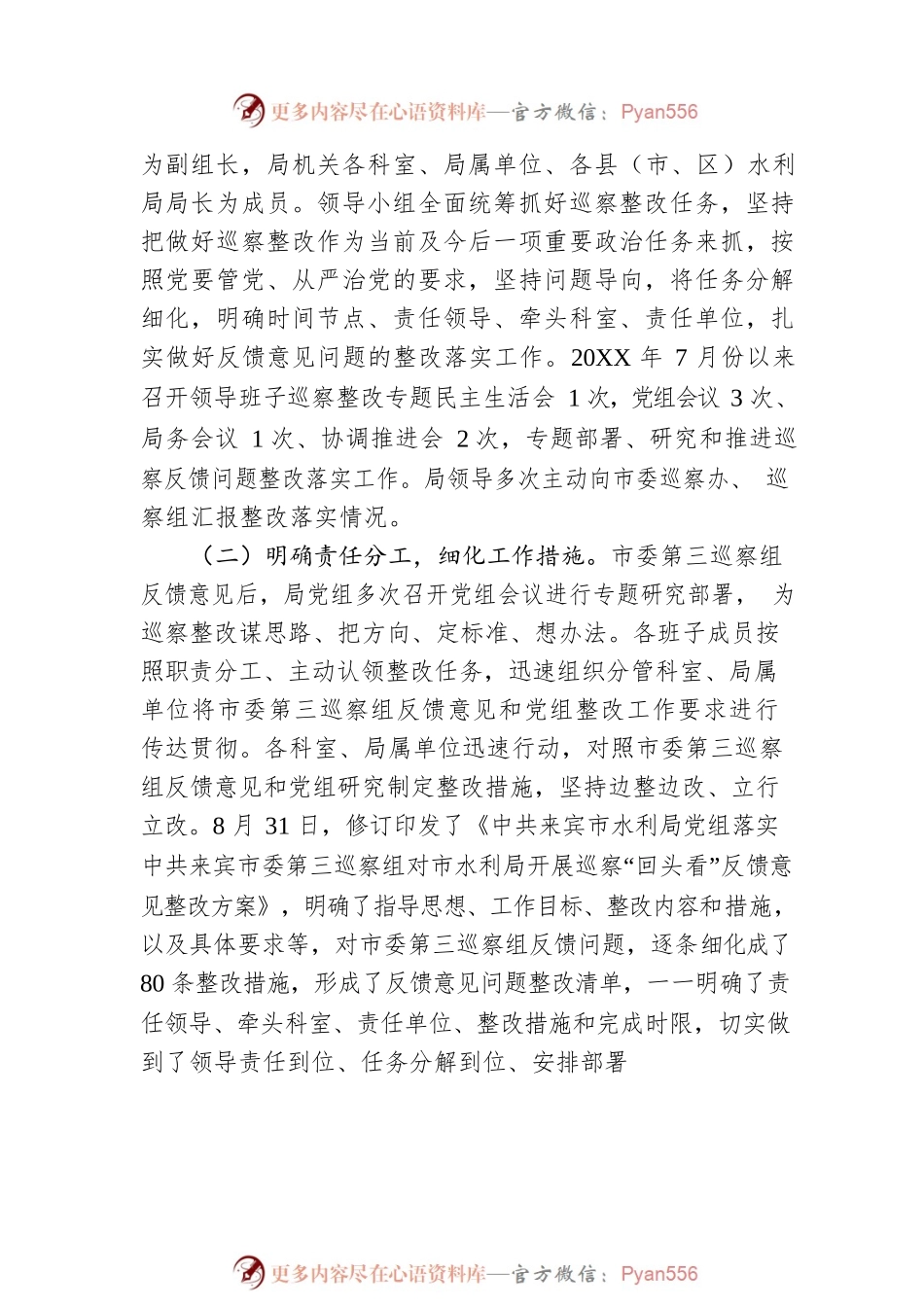 X市水利局党组关于落实市委第三巡察组巡察“回头看”反馈意见整改情况的报告.docx_第2页